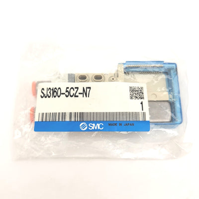 New SMC SJ3160-5CZ-N7 Solenoid Valve 0.15-0.7MPa 24VDC 1/4" Push To Connect