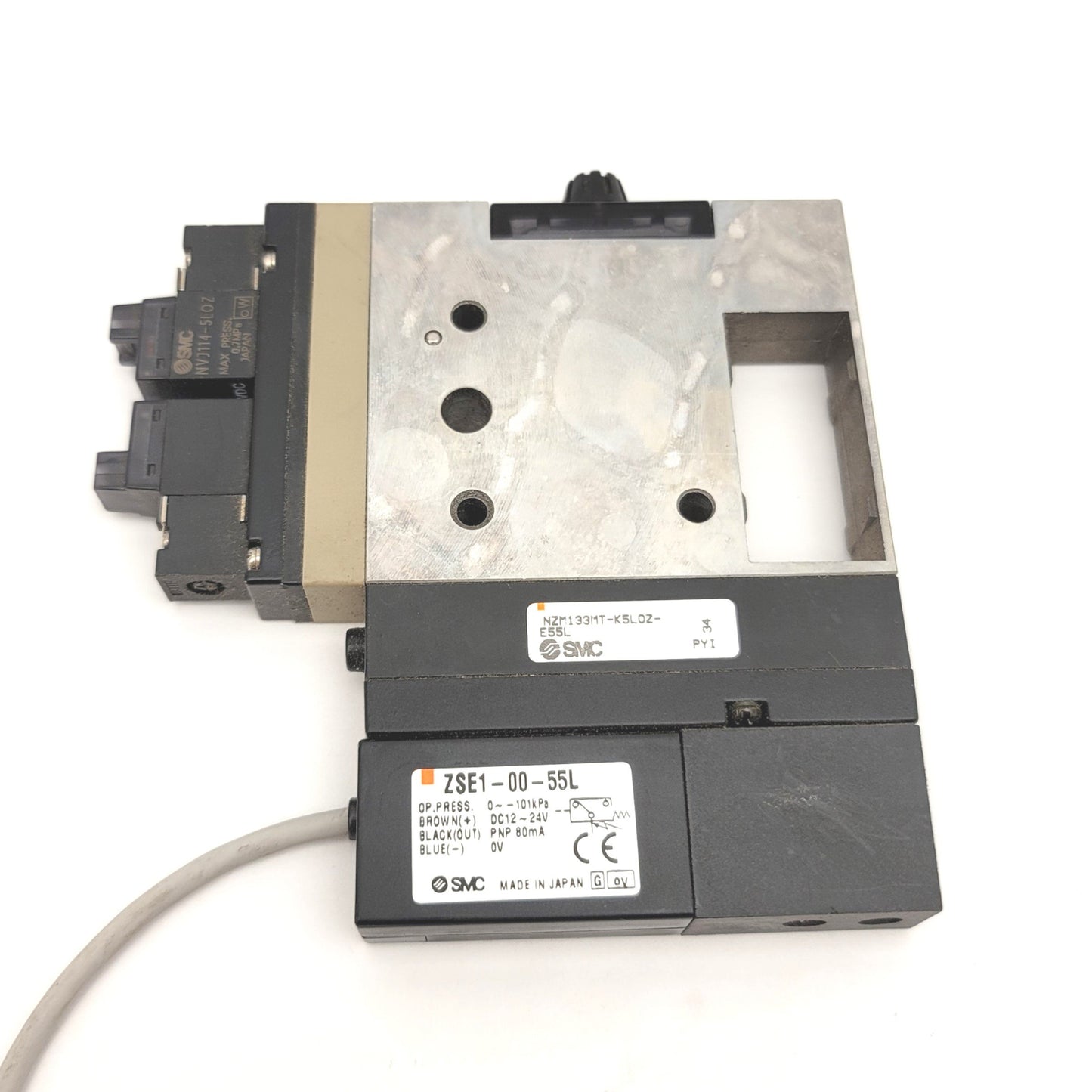 Used SMC NZM133MT-K5L0Z-E55L Vacuum Ejector With Valve And Switch 0.35MPa, 24VDC