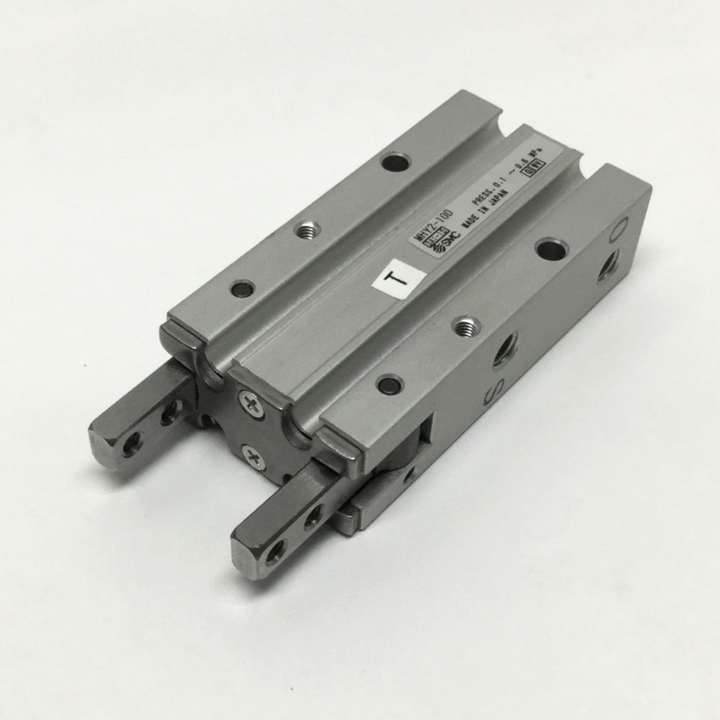 Used SMC MHY2-10D Double-Acting 2-Finger Angular Air Gripper 180°, 0.1-0.6MPa, M5x0.8