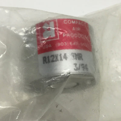 New Compact Air R12x14 TMR Pneumatic Cylinder 1/2" Bore, 1/4" Stroke, 125 psi