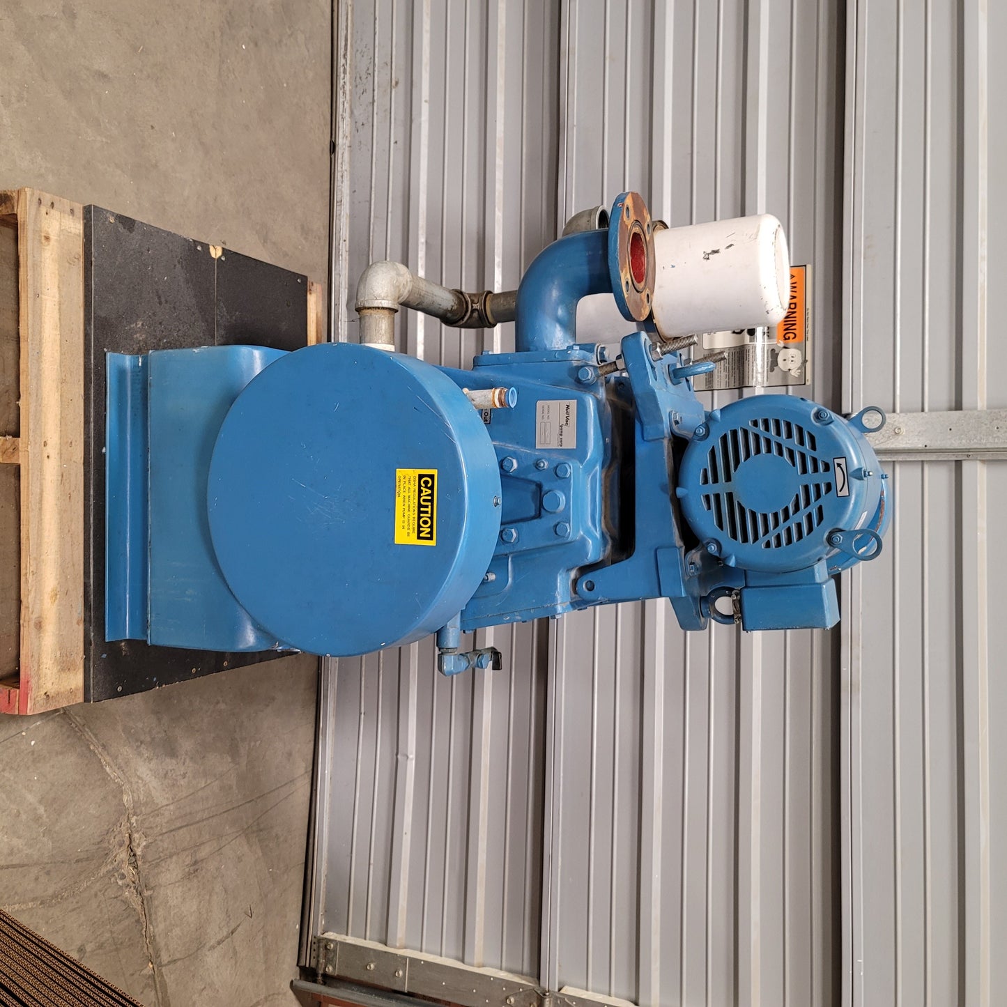 Used Hull Vac HS-110 Single-Stage Rotary Piston Vacuum Pump 110CFM 208-230/460VAC 3ph