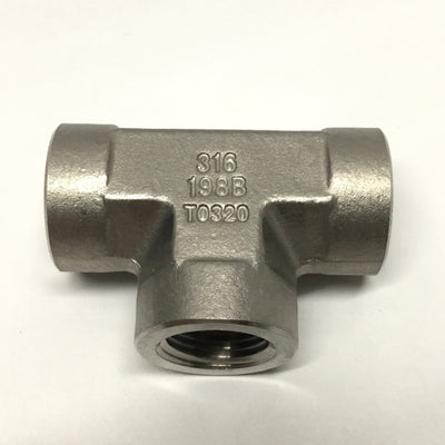 New – Open box Parker 6-6-6 FT-SS Pipe Union Tee 3/8" NPT Female Fitting Stainless Steel 316