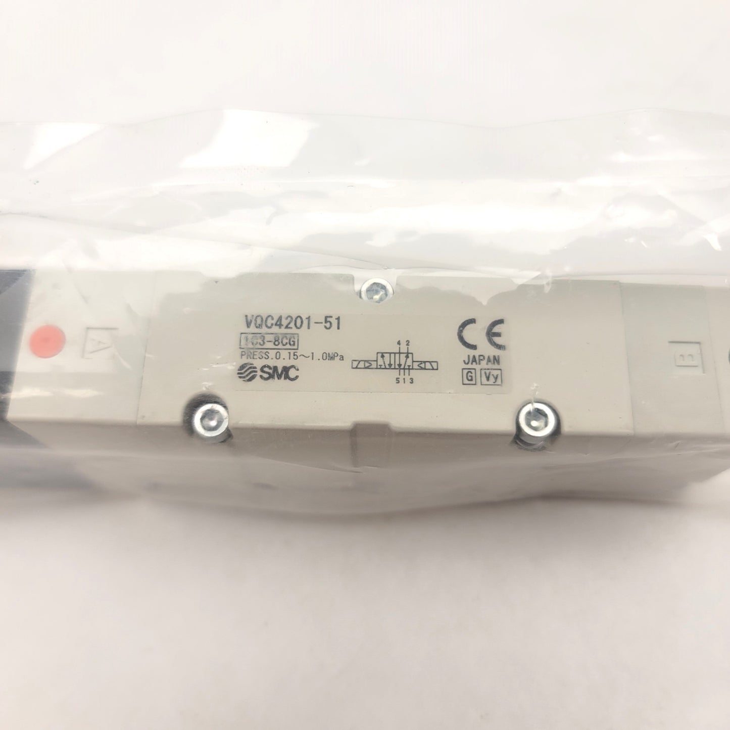 Used SMC VQC4201-51 5-Port Plug-In 2-Position Double Solenoid Valve 24VDC, 0.15-1MPa