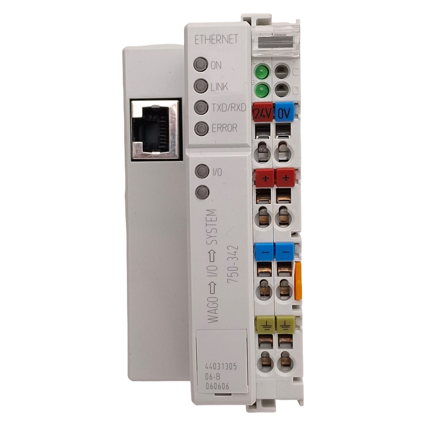Used Wago 750-342 Ethernet TCP/IP Fieldbus Coupler, Digital & Analog, 10-Mbit/s 24VDC
