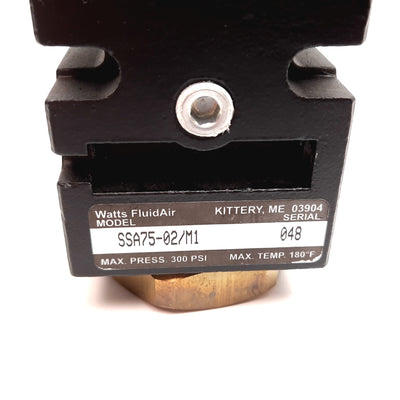 Used Watts SSA75-02/M1 Pneumatic Soft Start Valve, Max Pressure 20 Bar, 300PSI, 120°F