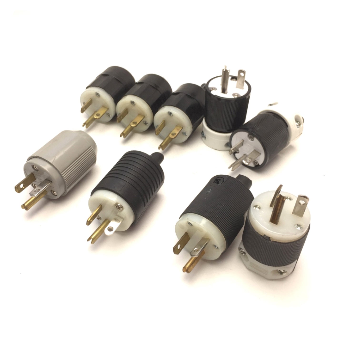 Used Lot of 9 Assorted Hubbell Woodhead Leviton 20A 125VAC Electrical Plug NEMA 5-20P