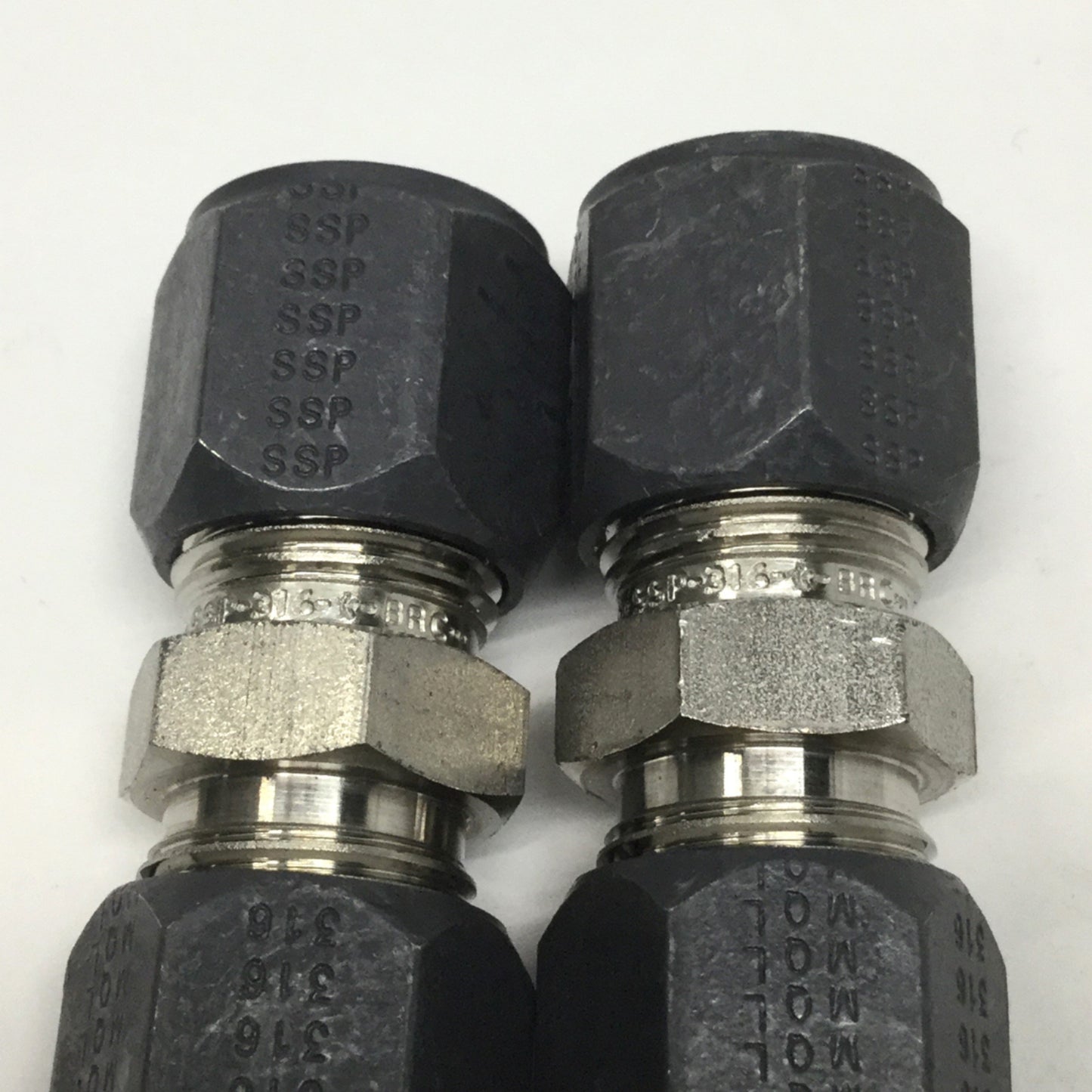 New – Open box Lot of 2 SSP AM8U SAE Flareless Union, 1/2" Tube Fitting, 316 Stainless Steel