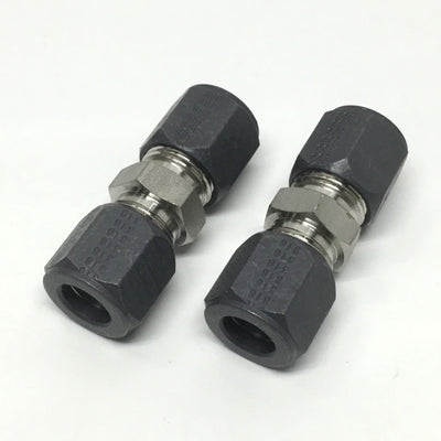 New – Open box Lot of 2 SSP AM8U SAE Flareless Union, 1/2" Tube Fitting, 316 Stainless Steel