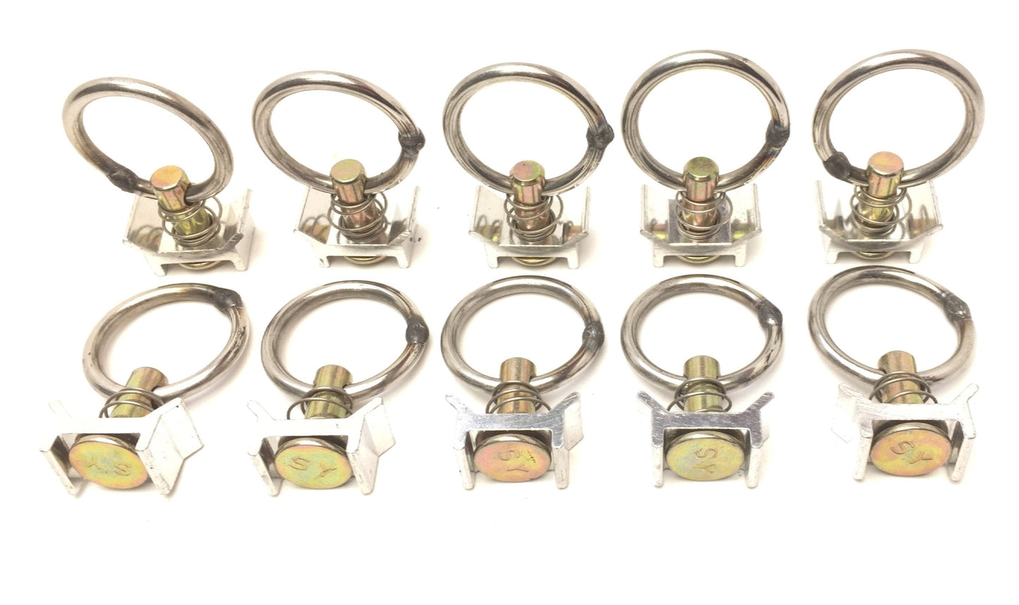 New – Open box Lot of 10 Single Stud Fitting w/Round SS O-Ring L-Track Airline Tie Down 4000lbs
