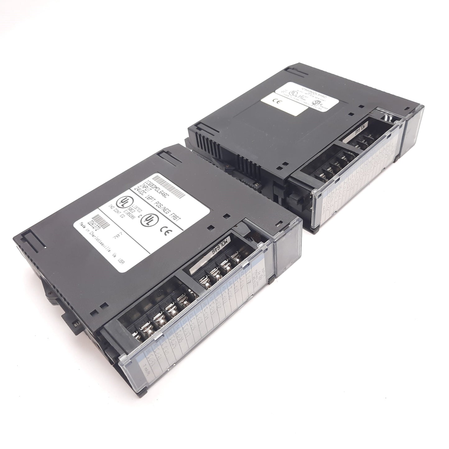 Used Lot of 2 GE Fanuc IC693MDL646C PLC Input Module, 16-Point POS/NEG Logic, 24VDC