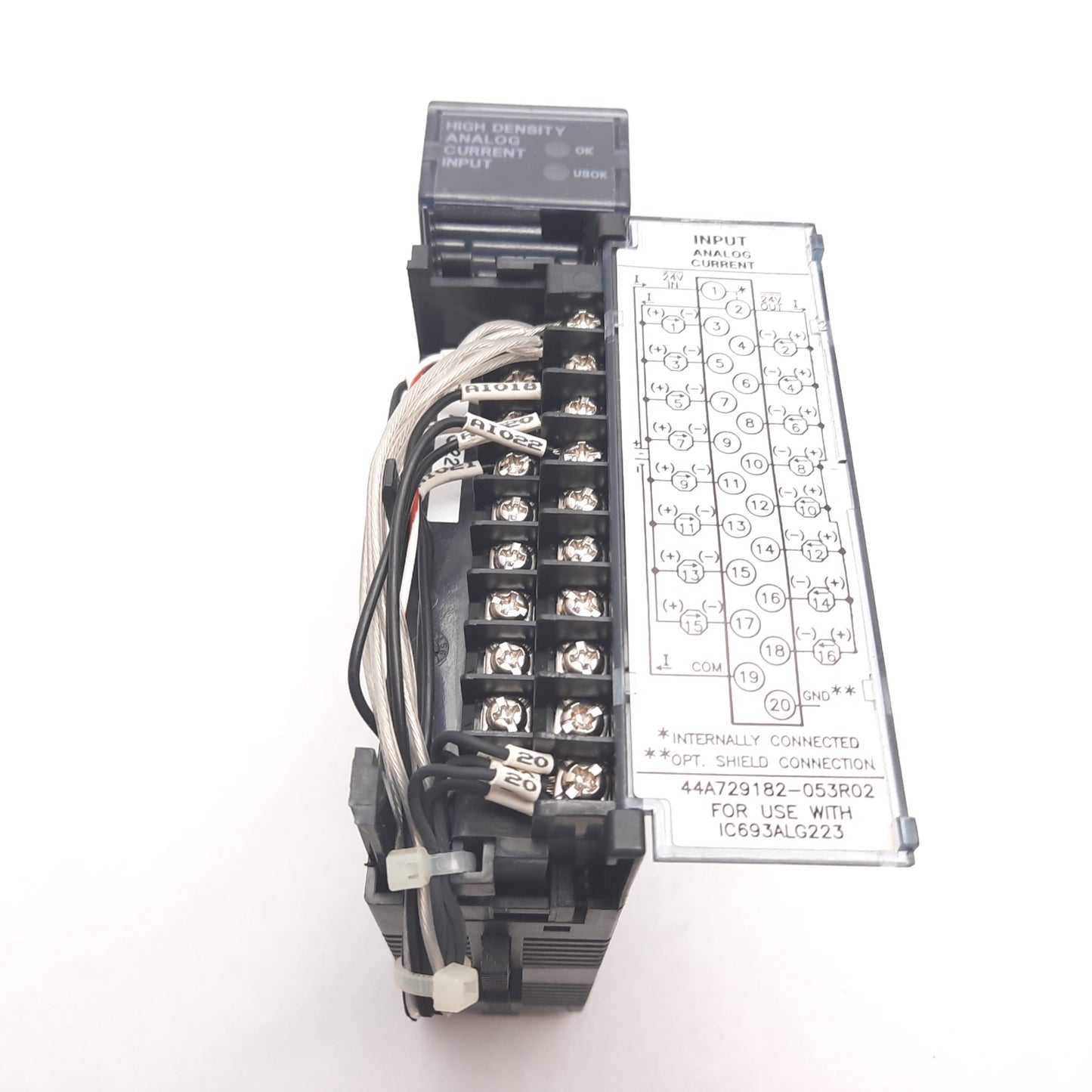 Used GE Fanuc IC693ALG223C PLC Analog Current Input Module, 16PT 4-20mA, Broken Mount