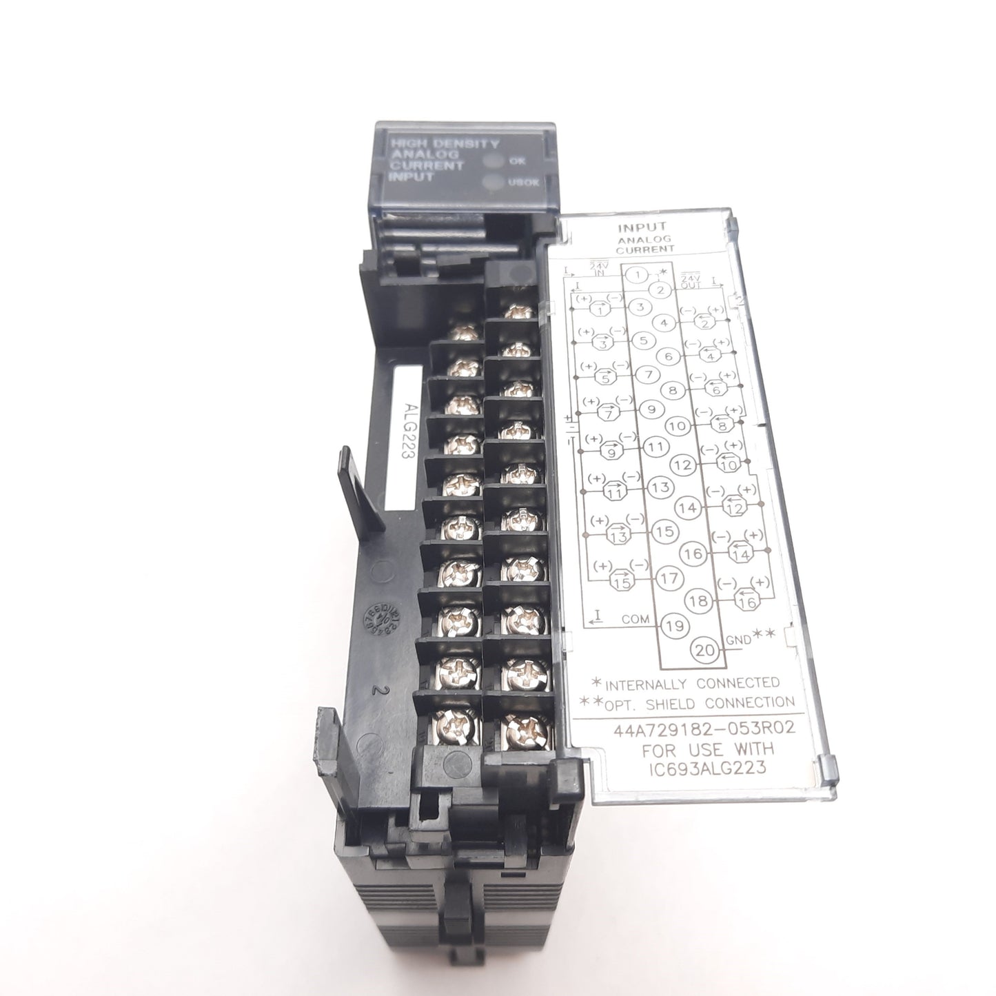 Used GE Fanuc IC693ALG223D PLC Analog Current Input Module, 16PT 4-20mA, Broken Mount