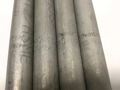 New – Open box Lot of 4 Merit Brass 3/8" NPT 316/316L Stainless Pipe Nipple SCH 40, 2x 8" 2x 9"