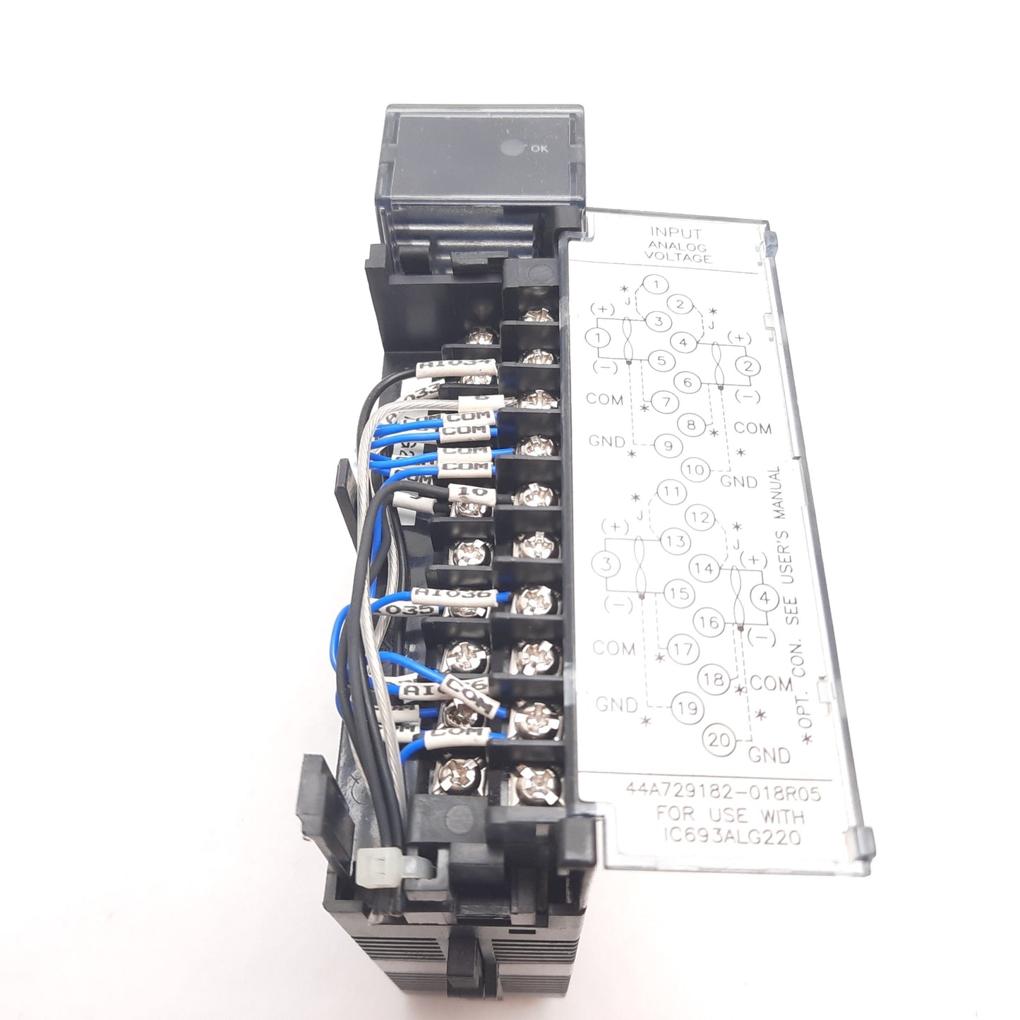 Used GE Fanuc IC693ALG220G PLC Analog Input Module, -10 to 10VDC 4-Point Broken Mount
