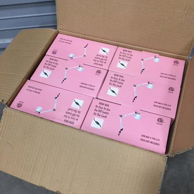 New LMP-S Silver Brushed Metal Home Office Salon Clamp Base Table Lamps 60W