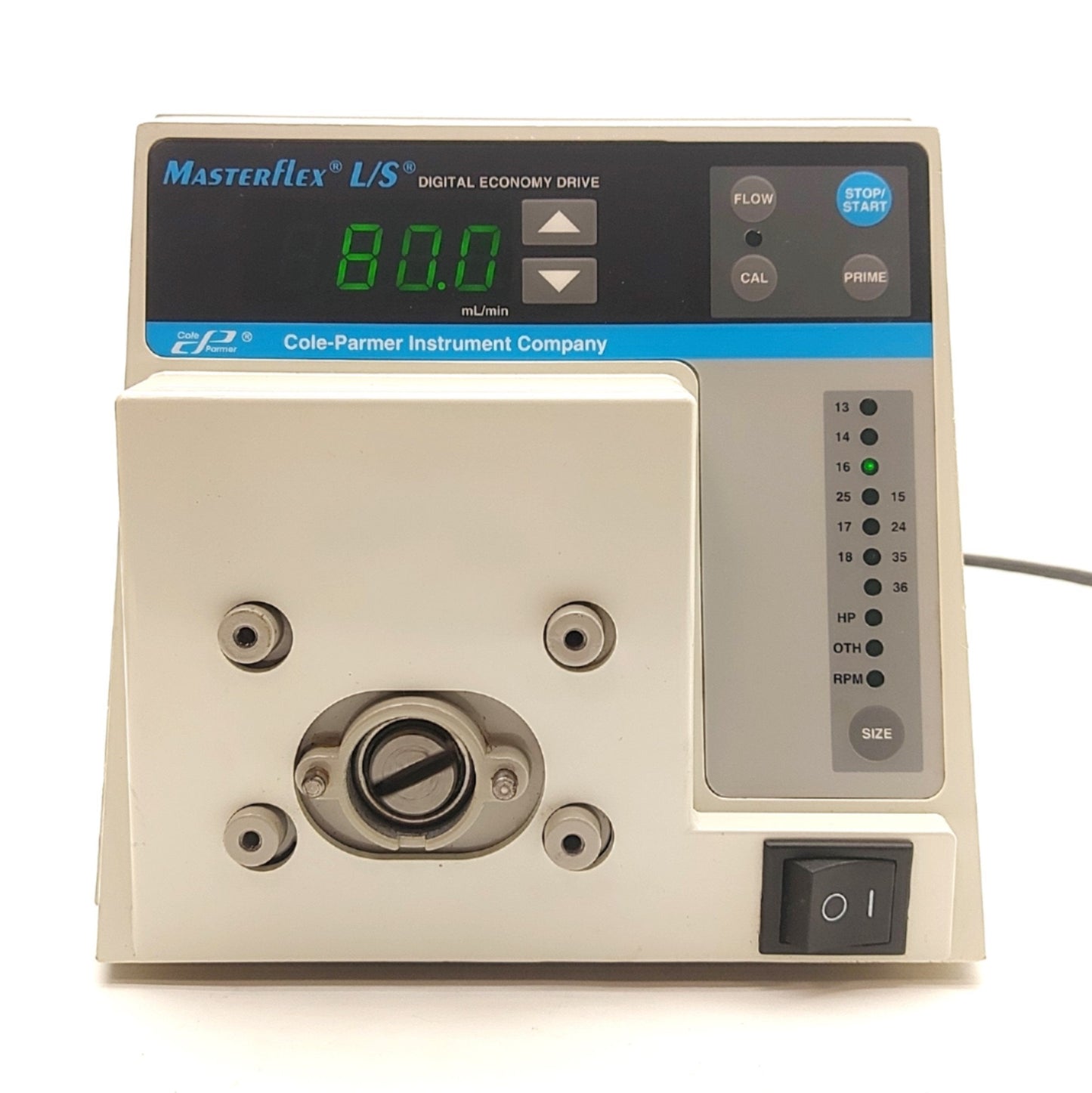 Used Cole Parmer 7524-50 Digital Peristaltic Pump Drive, .1HP, 1.6-100RPM, 115VAC