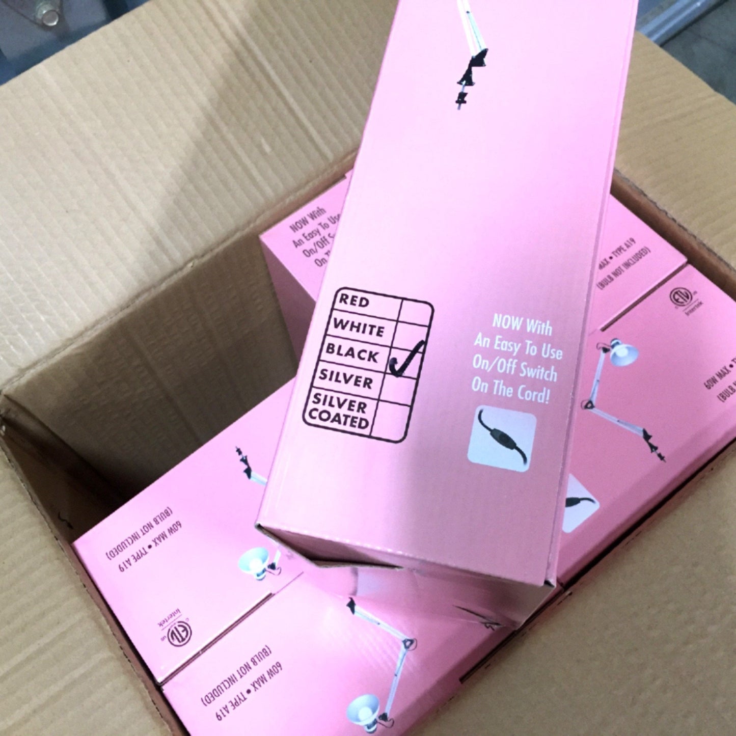 New LMP-B Black Brushed Metal Home Office Salon Clamp Base Table Lamps 60W