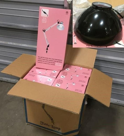 New LMP-B Black Brushed Metal Home Office Salon Clamp Base Table Lamps 60W