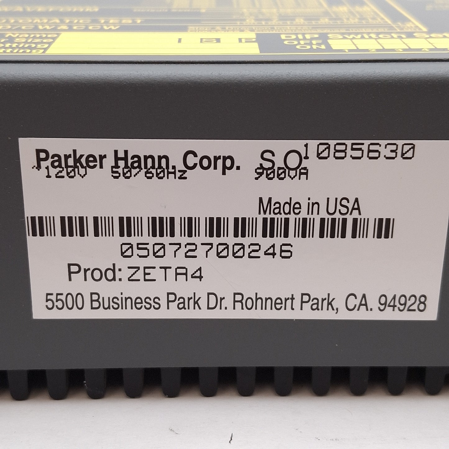 Used Parker ZETA4 Compumotor Stepper Motor Drive, 1-Axis, 170VDC Bus 900VA, 120VAC