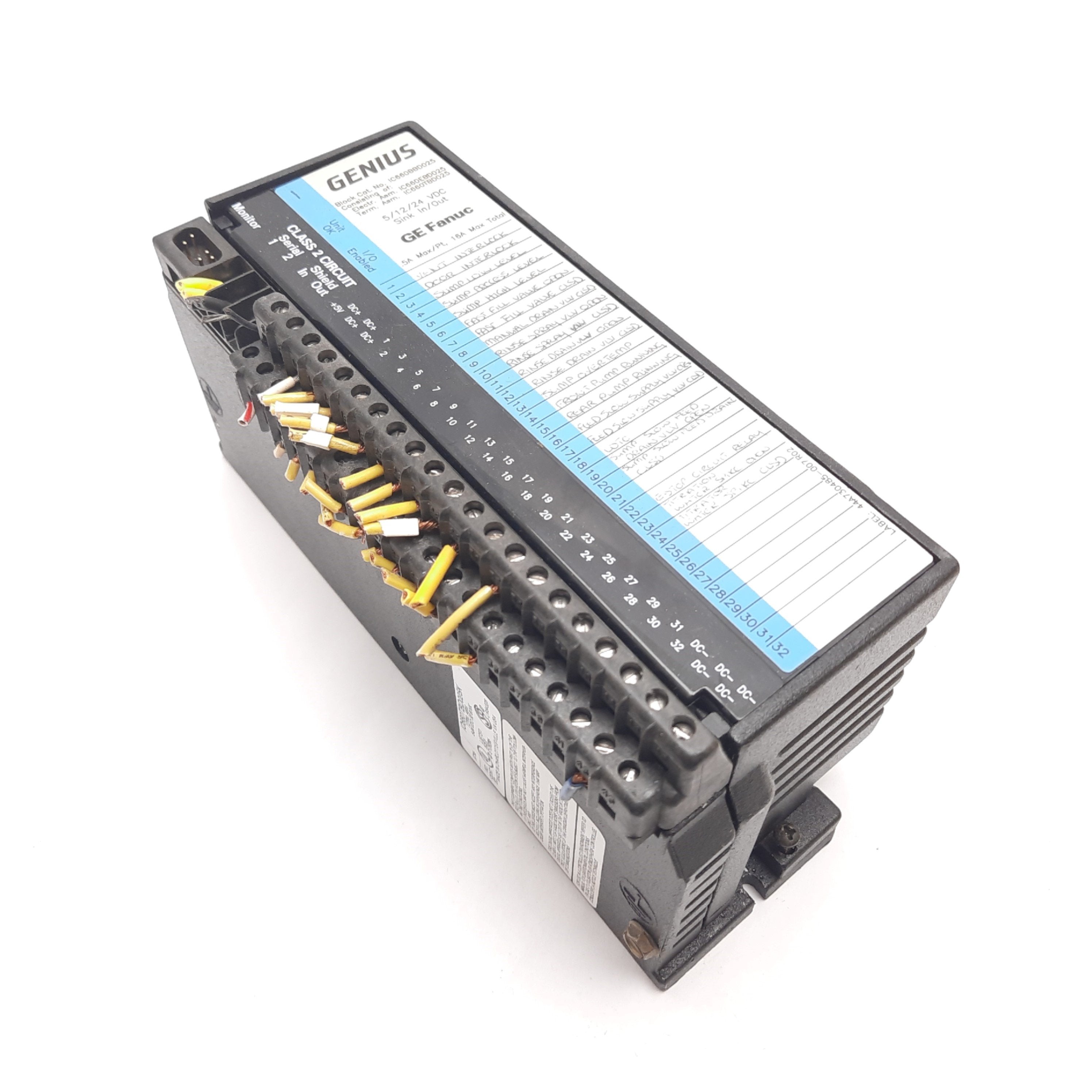 GE Fanuc IC660BBD025 Genius Discrete I/O Block, 5/12/24VDC Sink In/Out ...