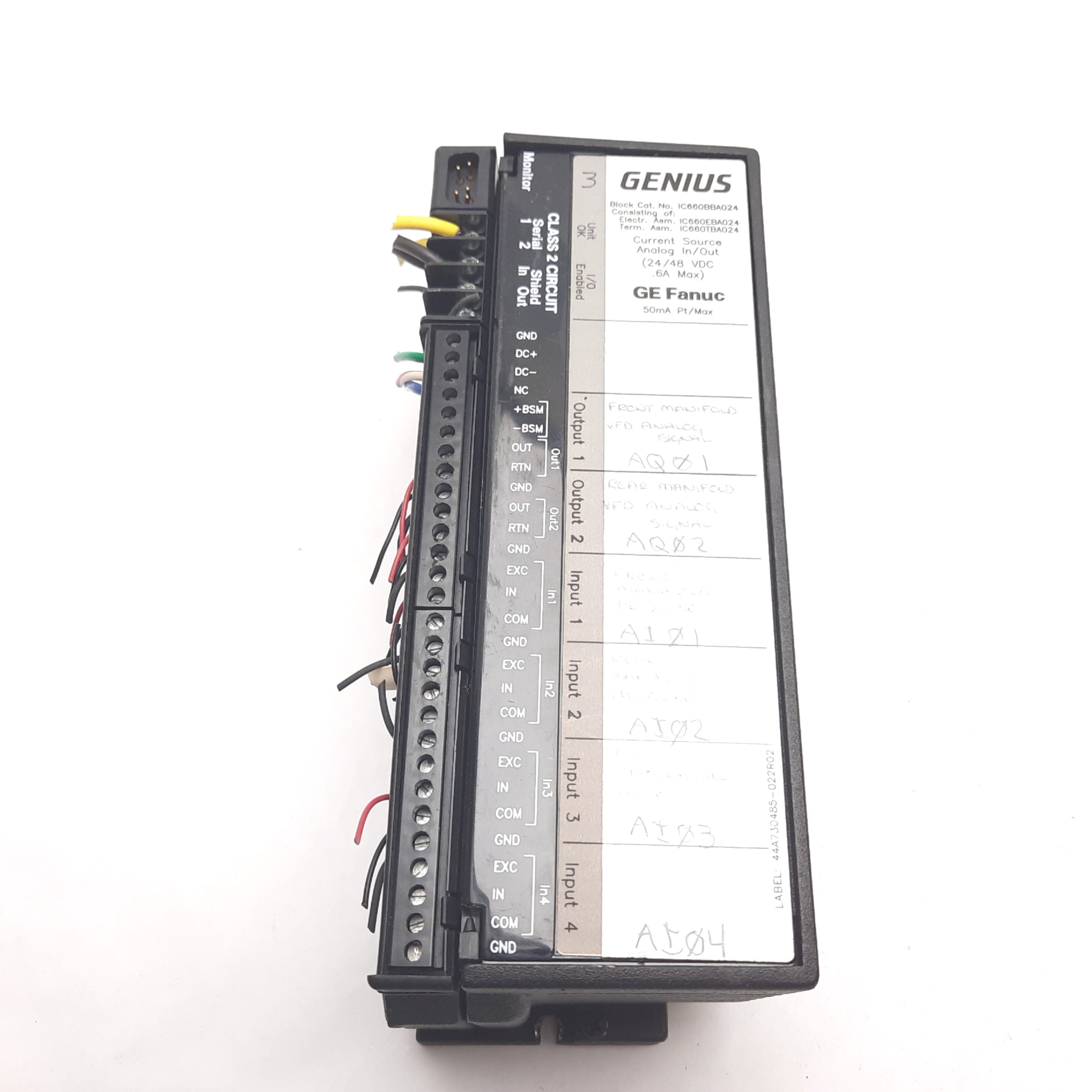 GE Fanuc IC660BBA024 Genius I/O Block, Current Source Analog