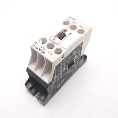Used Eaton Cutler Hammer E111A06X3N Motor Control Contactor 6A 600VAC, *Bad Aux Mount