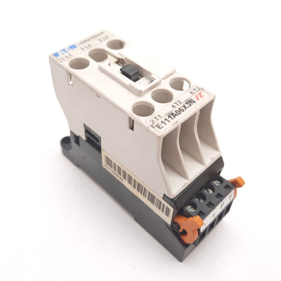 Used Eaton Cutler Hammer E111A06X3N Motor Control Contactor 6A 600VAC, Bad Aux Mount