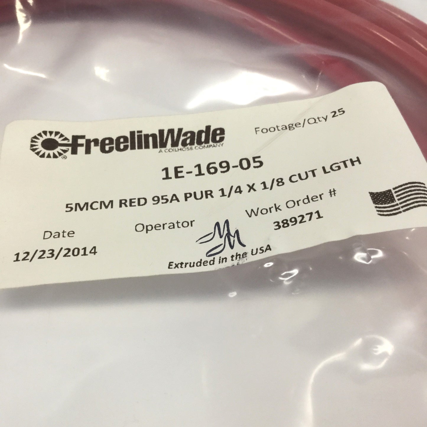 New Freelin-Wade 1E-169-05 Fre-Thane Polyurethane Tubing, 1/4" OD x 1/8" ID, 25ft L