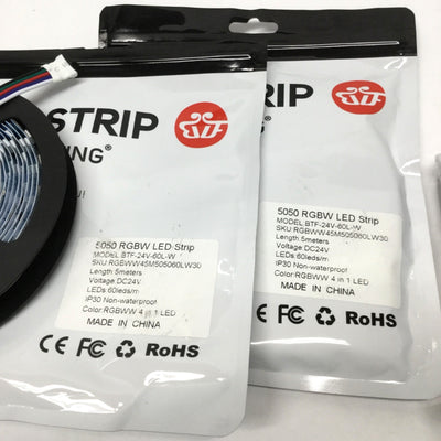 New – Open box BTF-Lighting 24V-60ZL-W Smart LED Strip Kit Red Green Blue White 5m w/Controller
