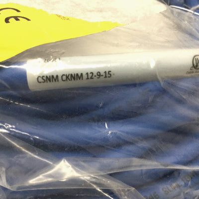 New – Open box Turck CSNM CKNM 12-9-15 Cordset Cable M23 12-Pin, 9-Wire Male to Female, 15m