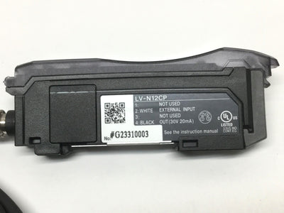 Used Keyence LV-N12CP Laser Sensor Main Amplifier, 10-30VDC, PNP Output, M8 Connector
