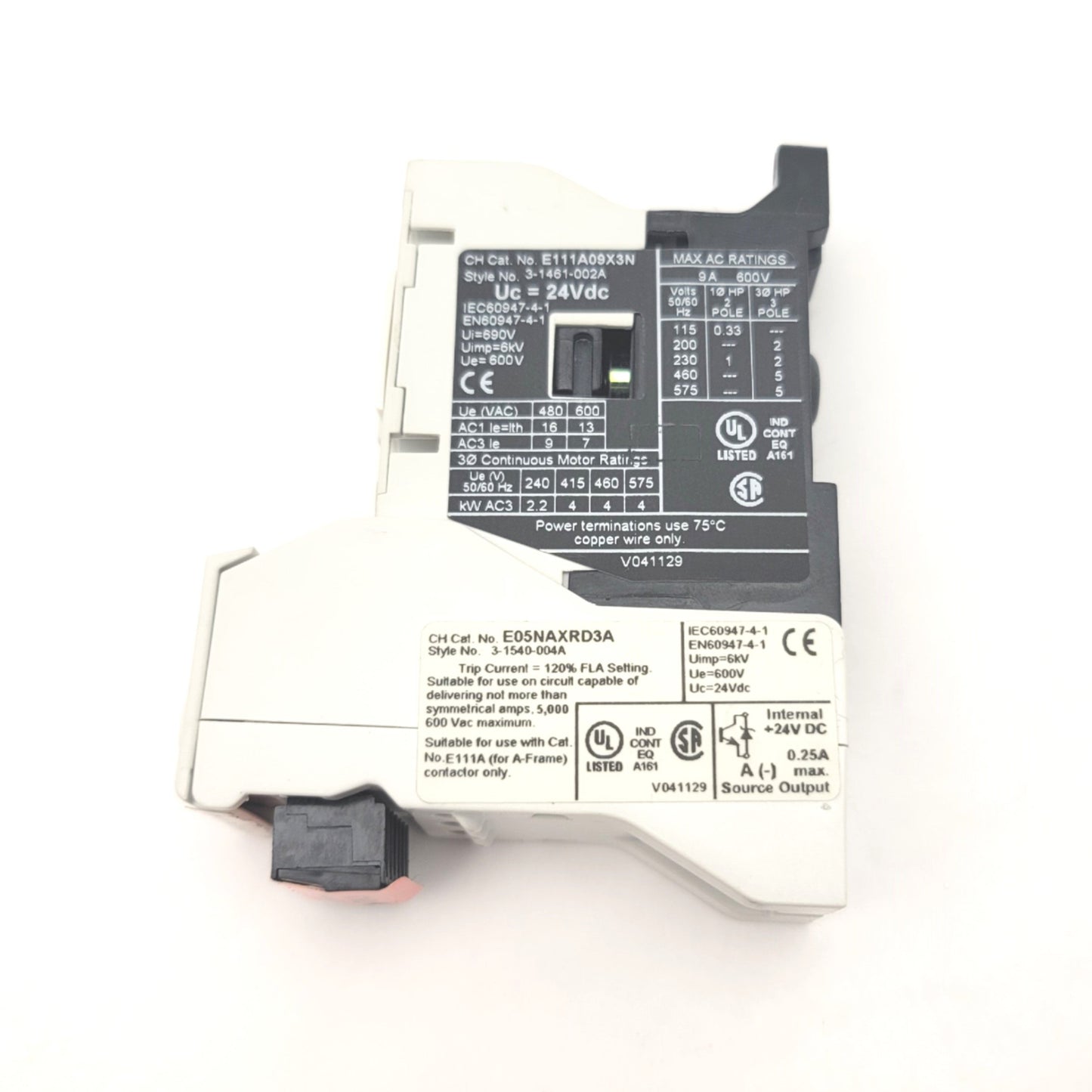 New Eaton E101A09D3A Non-Reversing Starter W/Overload Protection 3-Pole 9A 4kW 575V