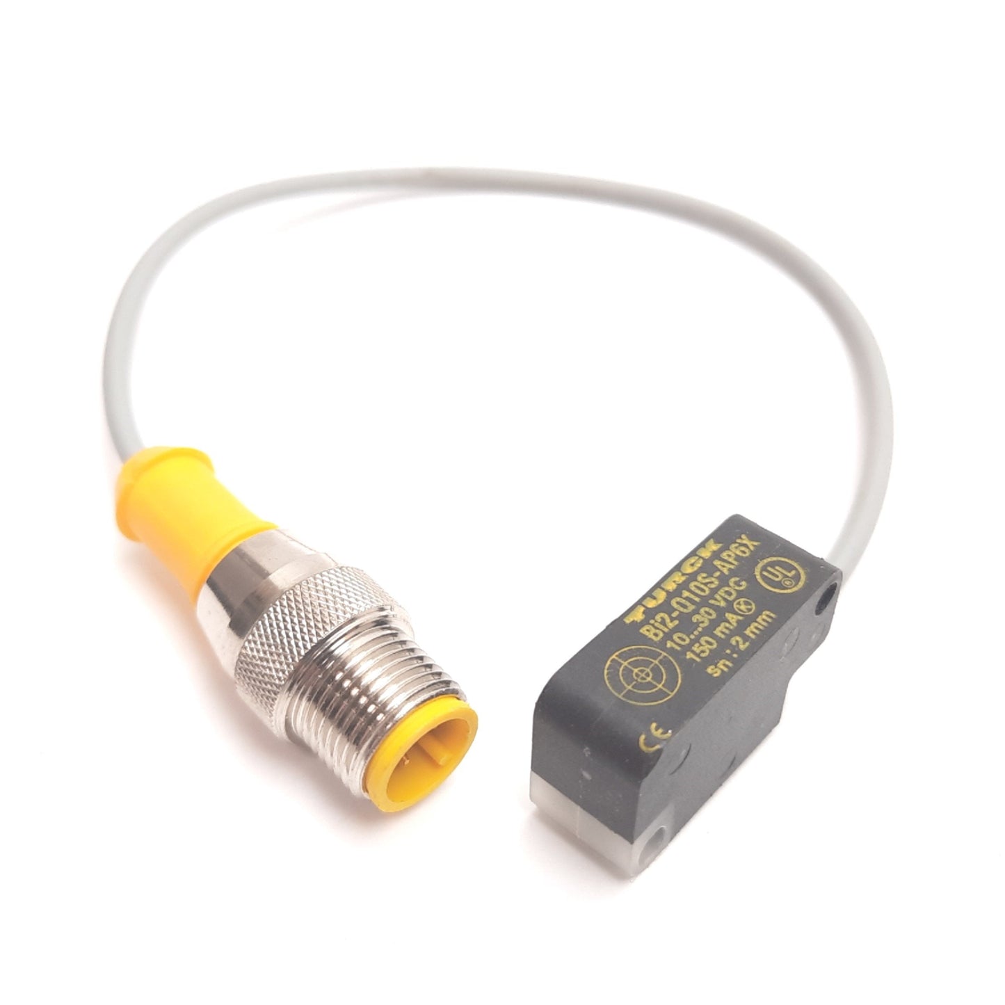 Used Turck Bi2-Q10S-AP6X Inductive Proximity Sensor, 2mm, 10-30VDC 150mA, 4-Pin M12