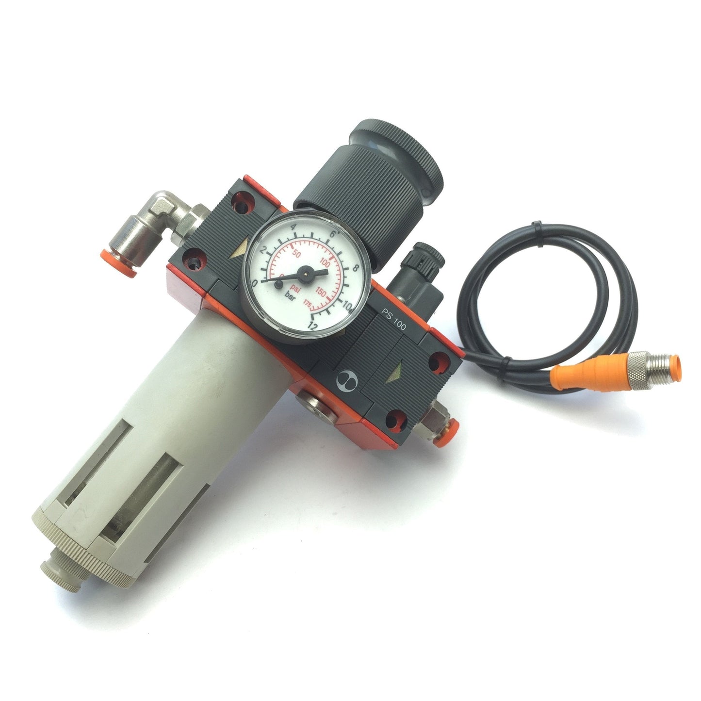 Used Skillair FR100 20 Pneumatic Air Filter Regulator & PS 100 Switch, 1/4" NPT, 20µm