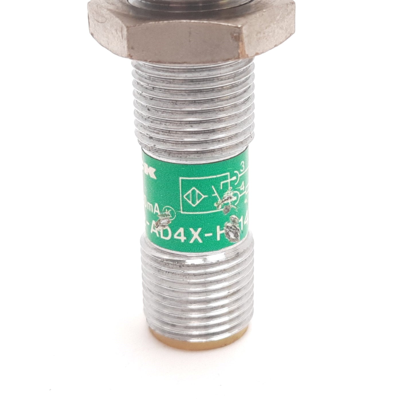 Used Turck Bi2-M12-AD4X-H1141 Inductive Proximity Sensor, 2mm, 10-65VDC 100mA, 4-Pin