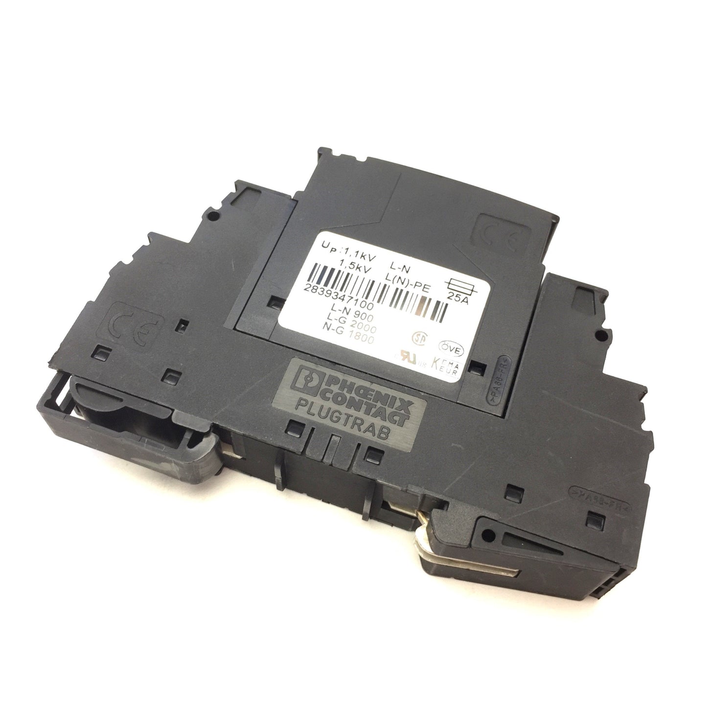 Used Phoenix Contact PT2-PE/S 230AC-ST Plugtrab Surge Protector w/Socket 253VAC, 26A