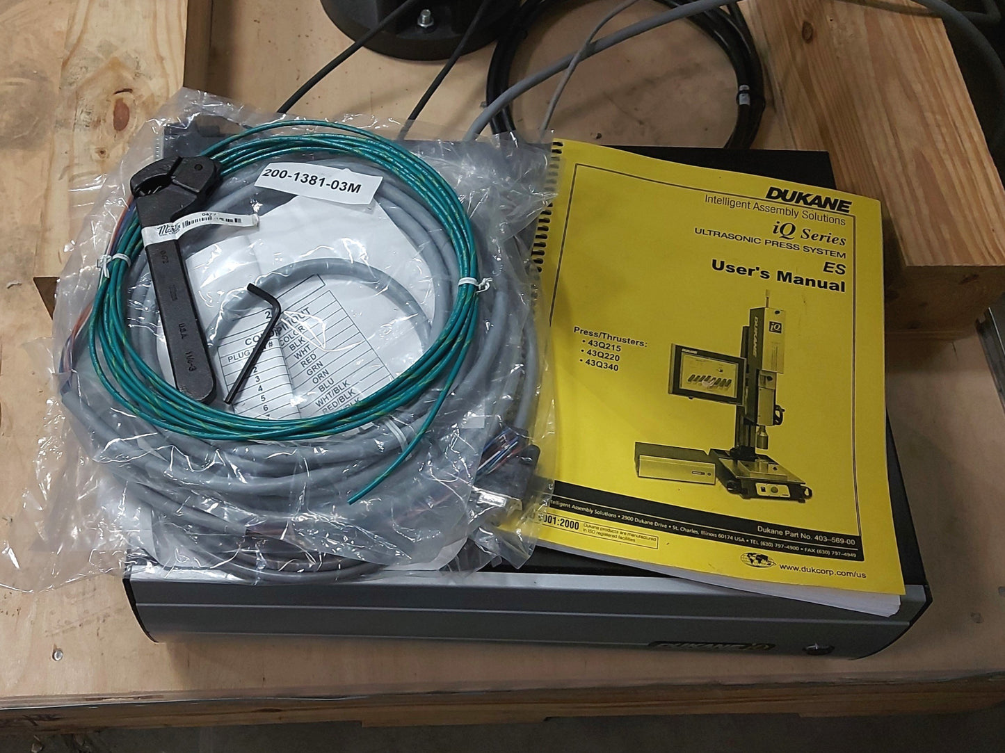 New – Open box Dukane 43Q220 IQ ES Ultrasonic Welder System 20kHz 1800W 15" HMI 7" 540lb Stroke