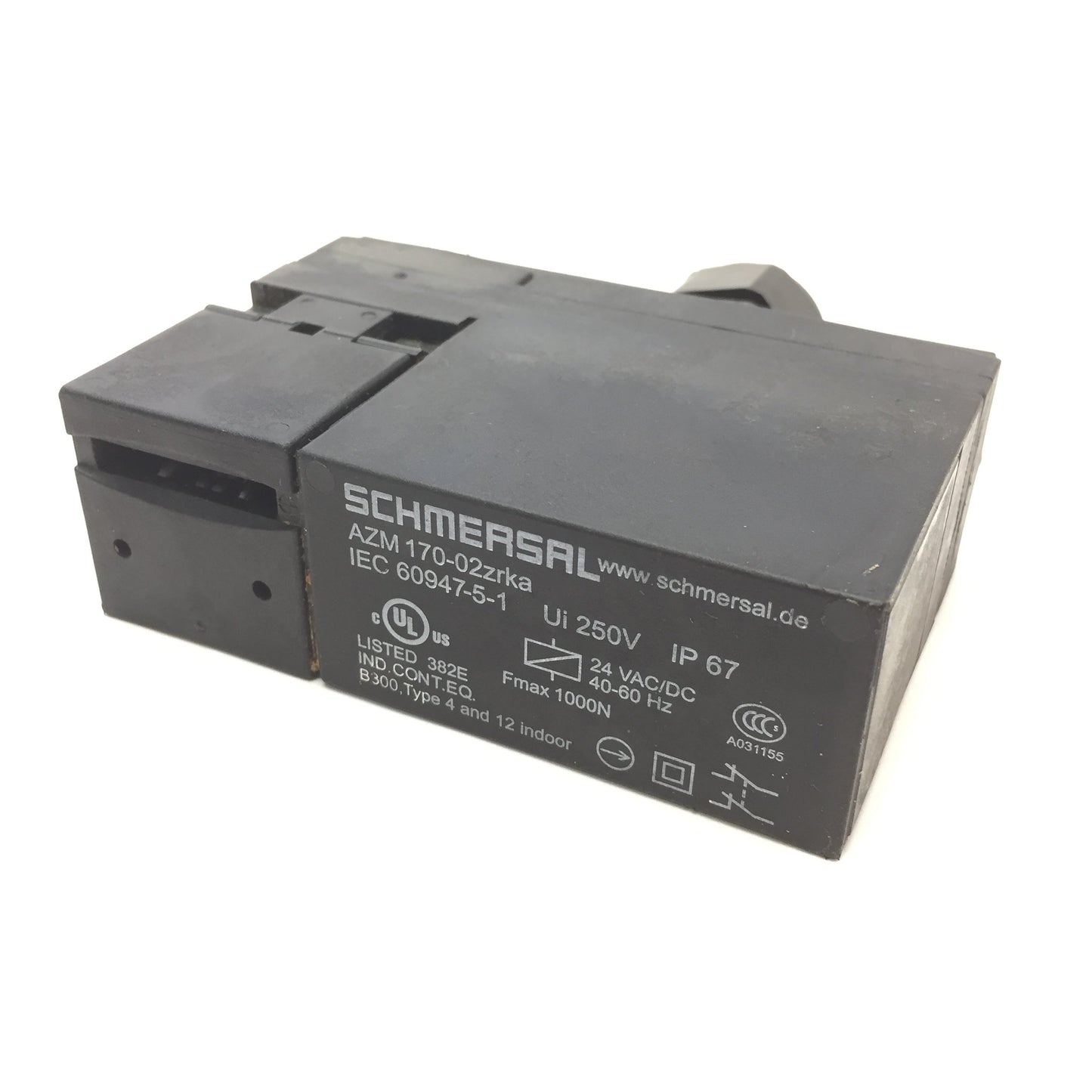 Used Schmersal AZM 170-02ZRKA Solenoid Safety Interlock Switch, NC Contact, 24VAC/DC