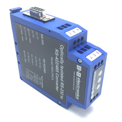 Used B&B Electronics Model 485LDRC9 Optically Isolated RS-232 to RS-422/485 Converter