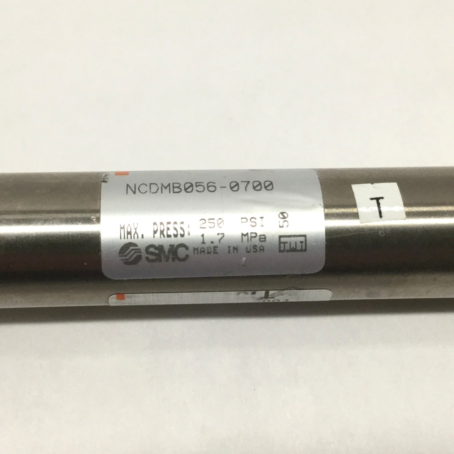 Used SMC NCDMB056-0700 Stainless Steel Body Cylinder 9/16" Bore 7" Stroke 250psi Max