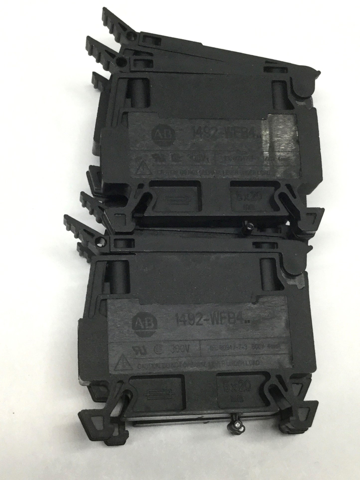 Used Lot of 6 Allen Bradley 1492-WFB424 Fuse Terminal Blocks 10-57V 15A 5x20mm w/LED