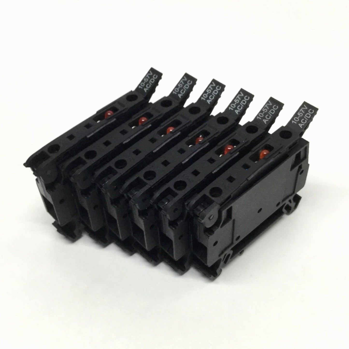 Used Lot of 6 Allen Bradley 1492-WFB424 Fuse Terminal Blocks 10-57V 15A 5x20mm w/LED