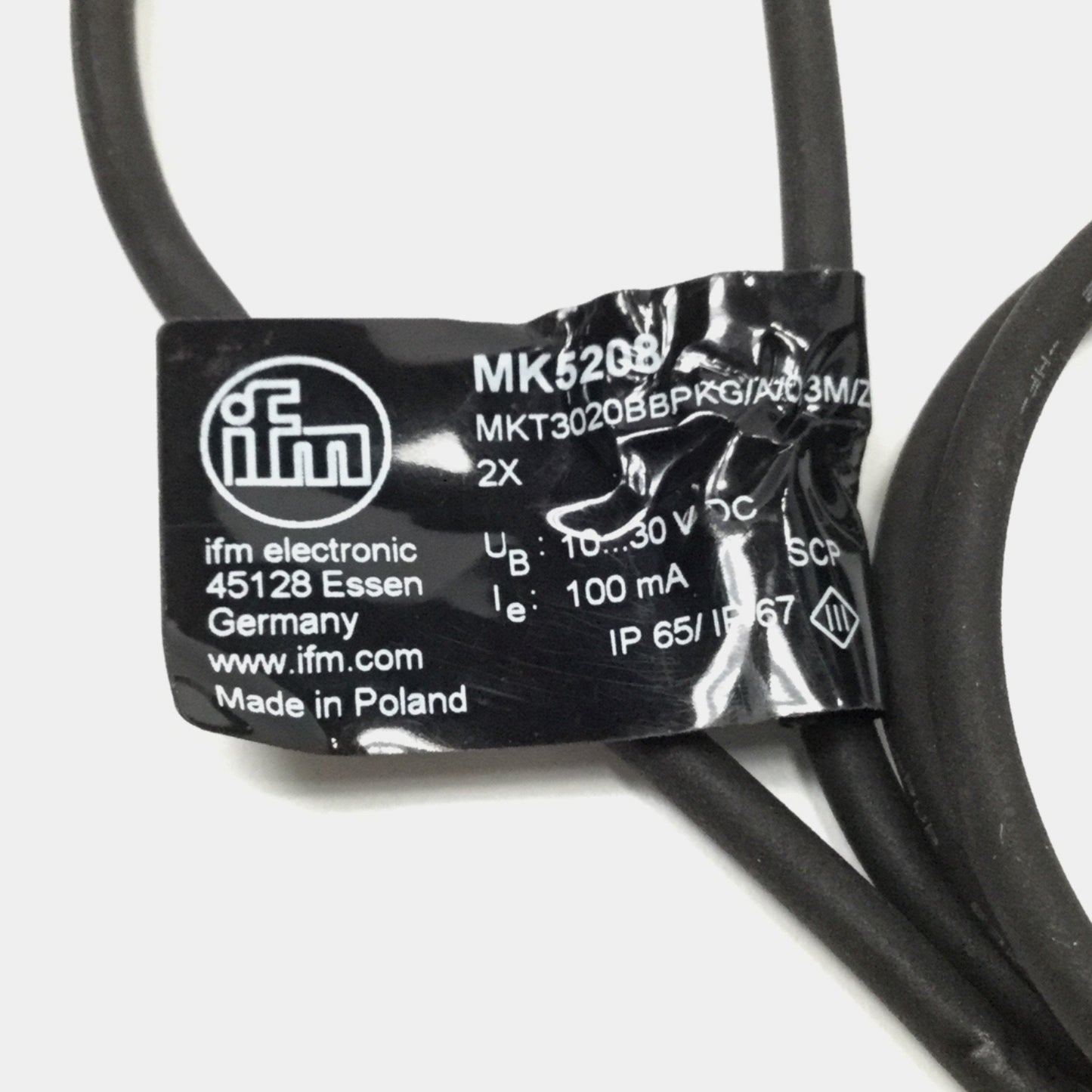 Used IFM MK5208 T-Slot Cylinder Sensor Dual Magnetic Switch, (2x) PNP-NO, 10-30VDC