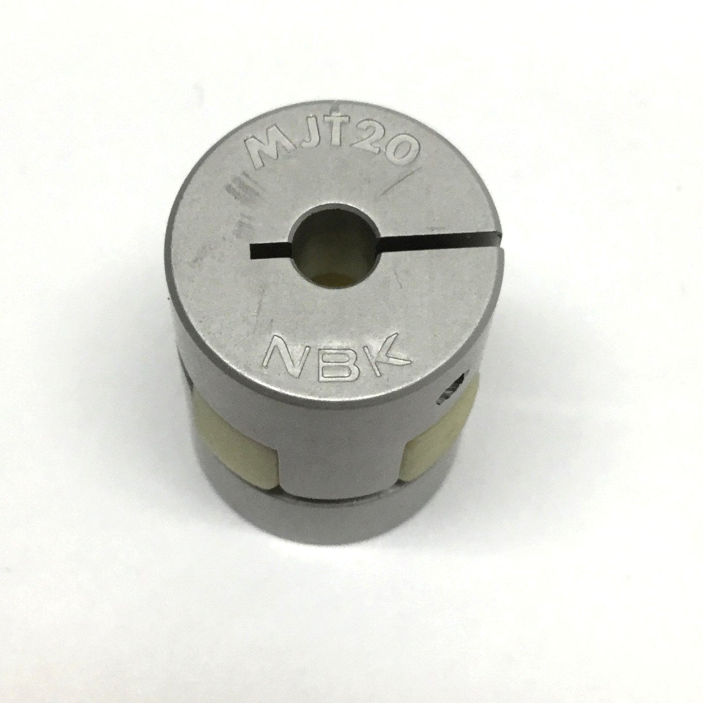 Used NBK MJT-20C-WH-5-8 Flexible Shaft Coupling Clamping Jaw Type 5mm x 8mm Bores