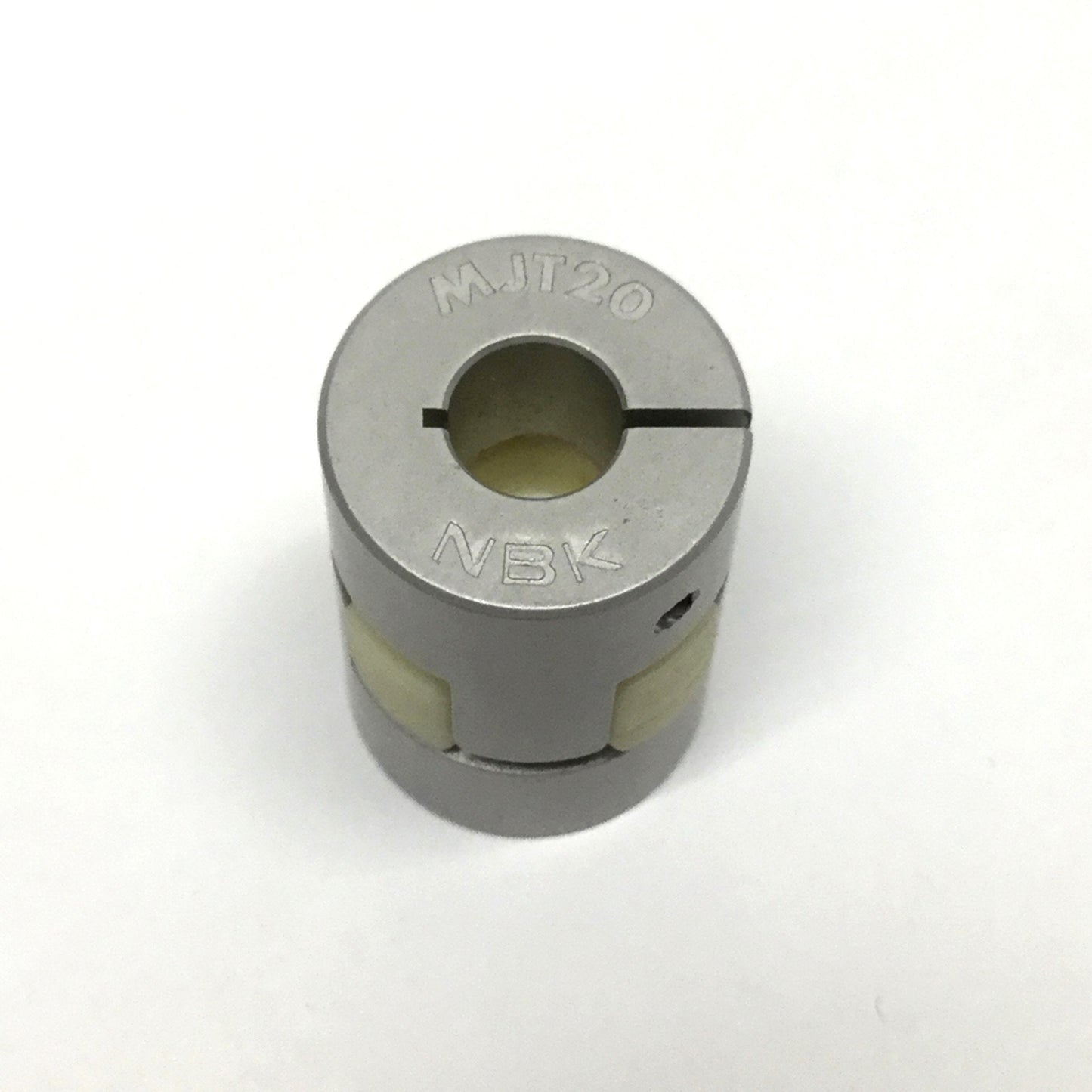 Used NBK MJT-20C-WH-5-8 Flexible Shaft Coupling Clamping Jaw Type 5mm x 8mm Bores