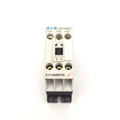 Used Eaton E111A09X3N Non-Reversing Motor Contactor 3-Pole 24VDC, 575VAC, 9A, 4kW
