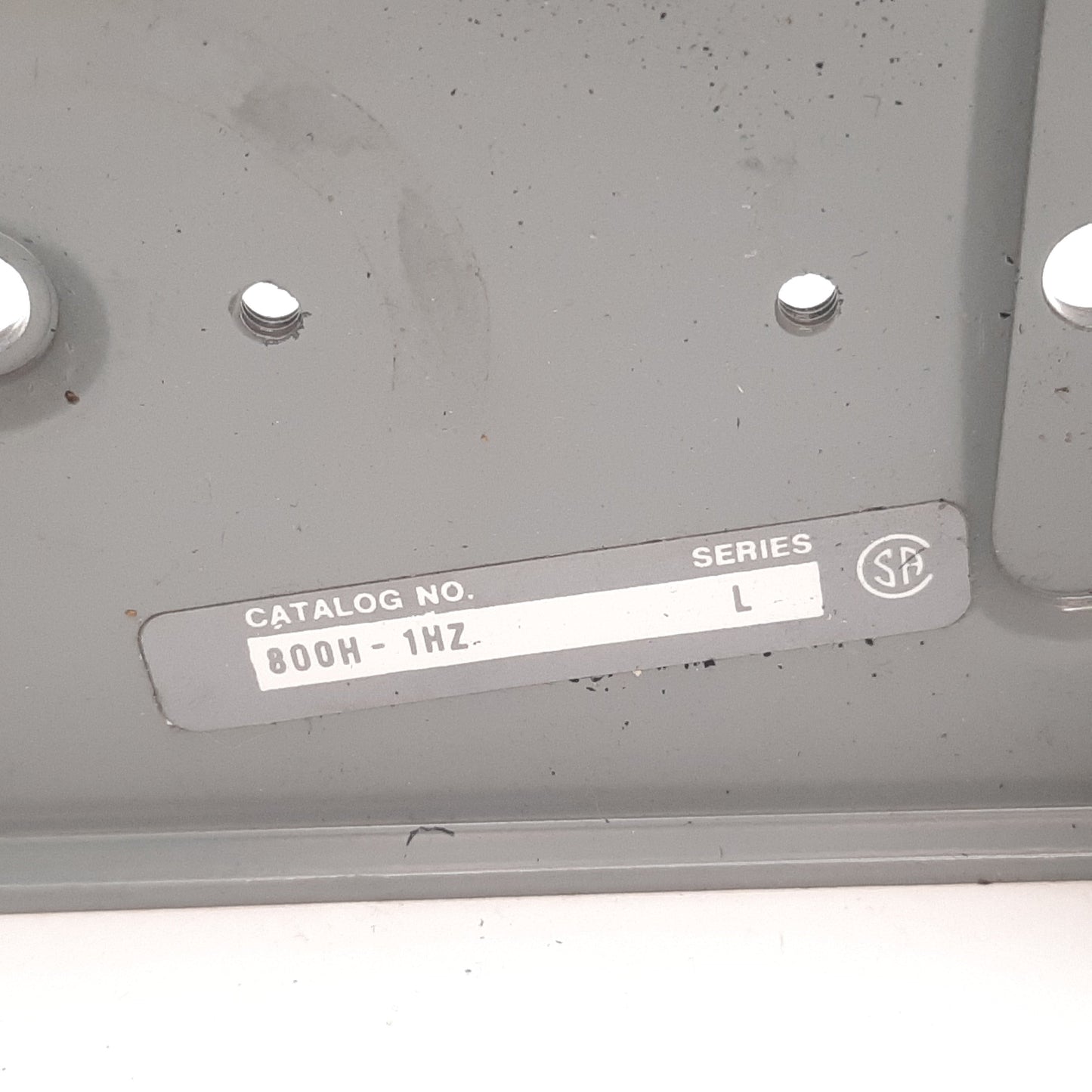 Used Allen Bradley 800H-1HZ Pushbutton E-Stop Enclosure, Black, 30mm, Steel, *Holes*