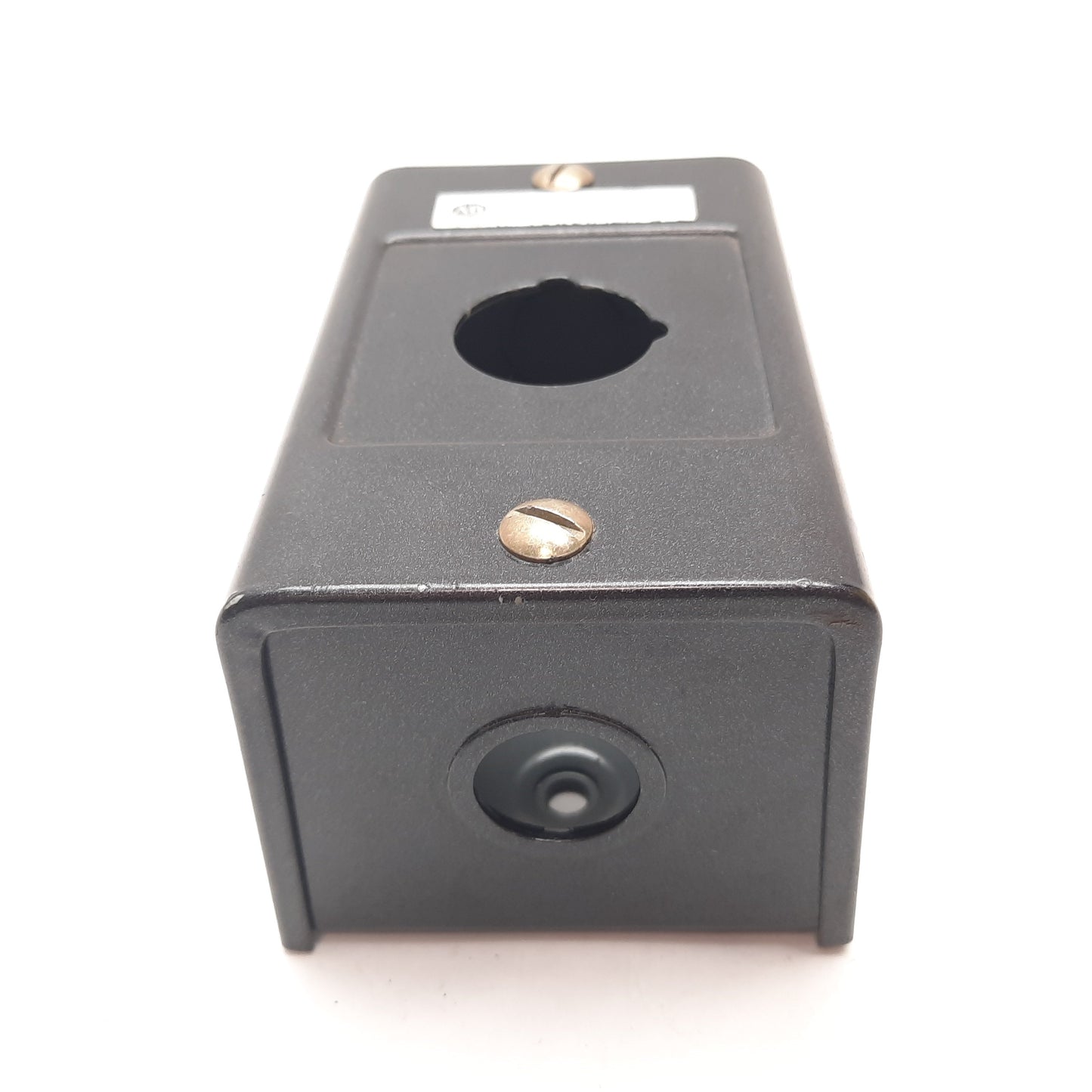 Used Allen Bradley 800H-1HZ Pushbutton E-Stop Enclosure, Black, 30mm, Steel, *Holes*