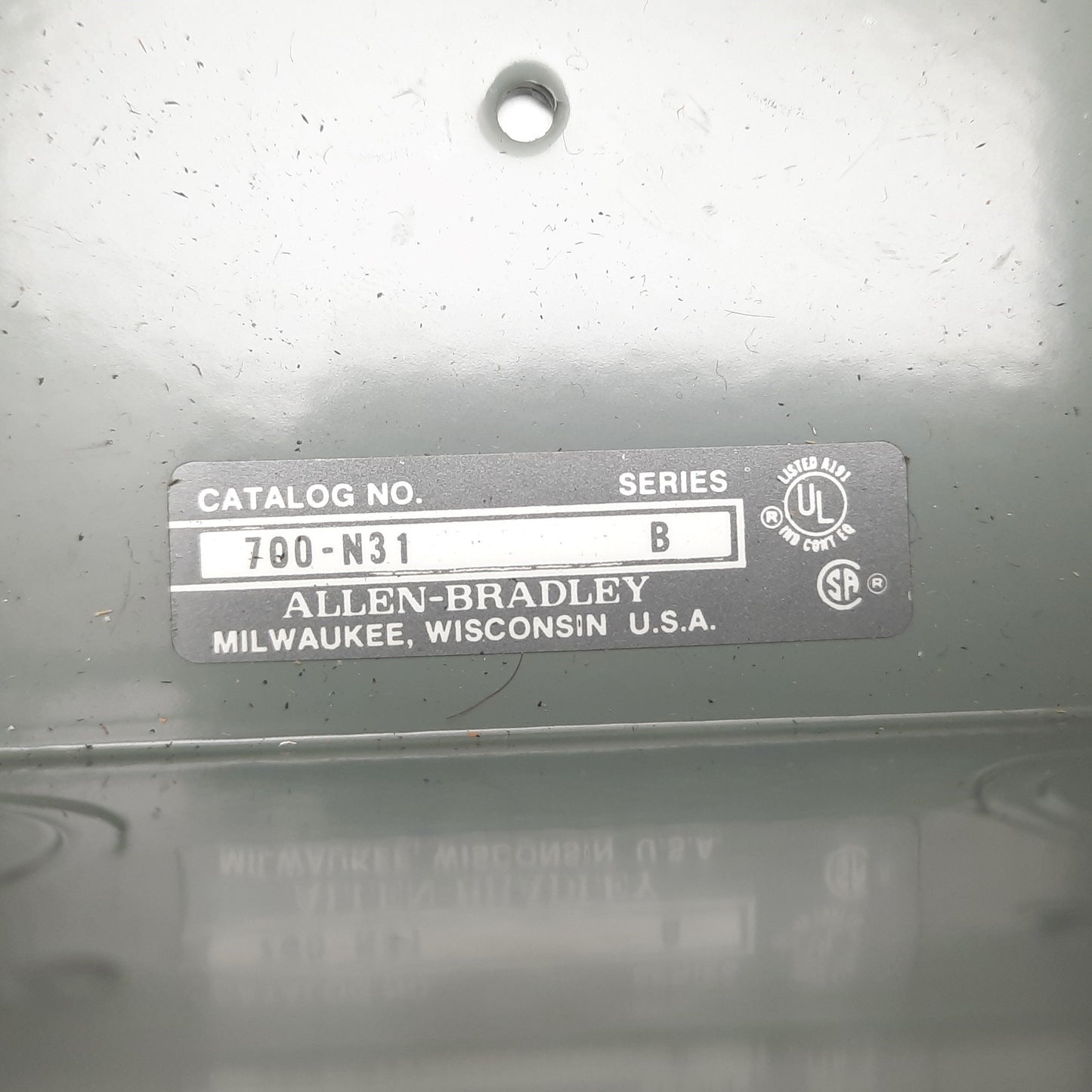 Used Allen Bradley 700-N31 Relay Enclosure, Gray, Steel, 6.75" x 4.75" x 6.75" *Holes