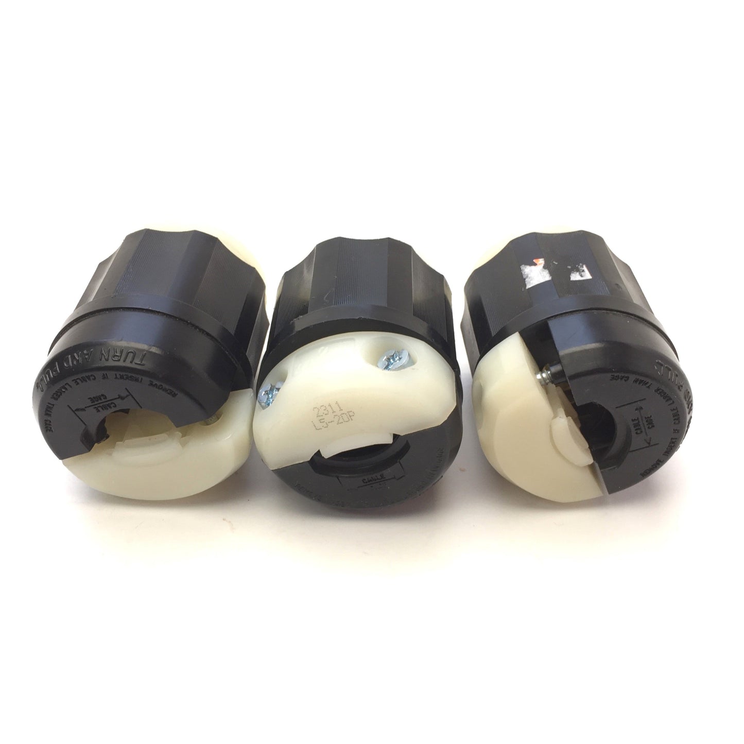Used Lot of 3 Leviton 2311 Industrial Twist-Lock Male Plug 2P 3W 20A 125V NEMA L5-20P